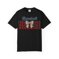 Baseball Mama Shirt, Stacked Varsity Mama Tee, Baseball Bow Mom Shirt, Game Day Baseball Mom Gift