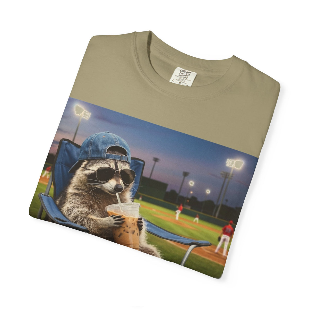 I Live Here Now Baseball Raccoon Shirt, Funny Sports Parent Tee, Iced Coffee Raccoon Shirt, Baseball Mom Gift