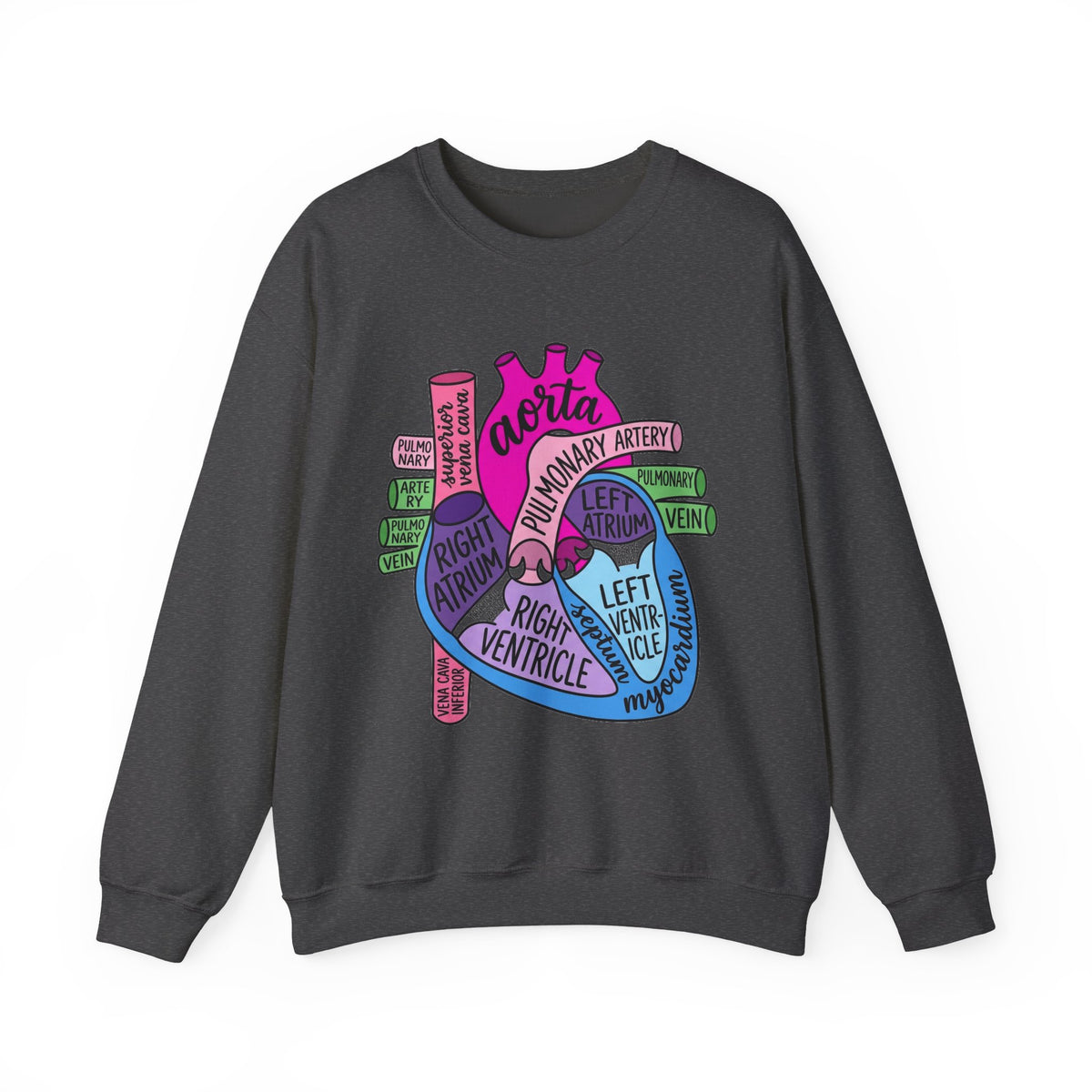 Anatomical Heart Sweatshirt, Pop Art Cardiac Anatomy Sweatshirt, Cardiology Nurse Gift, Med Student Sweatshirt, Cardiac Sonographer Sweatshi