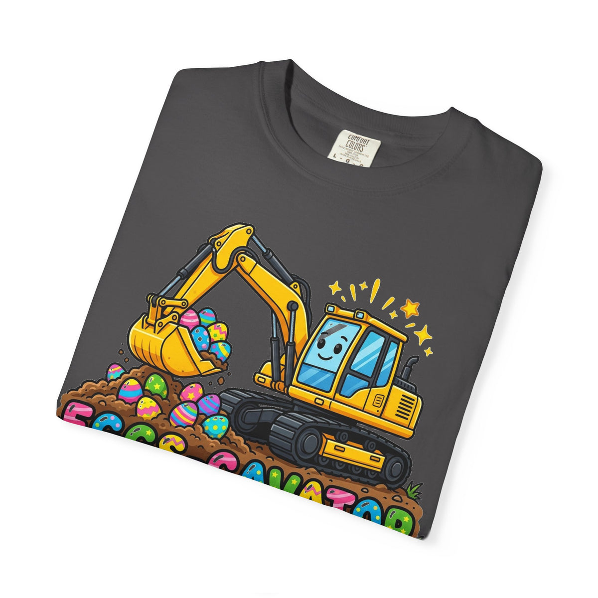 Eggs-Cavator Excavator Shirt, Funny Easter Construction Tee, Digger Easter Egg Shirt, Boys Easter Gift