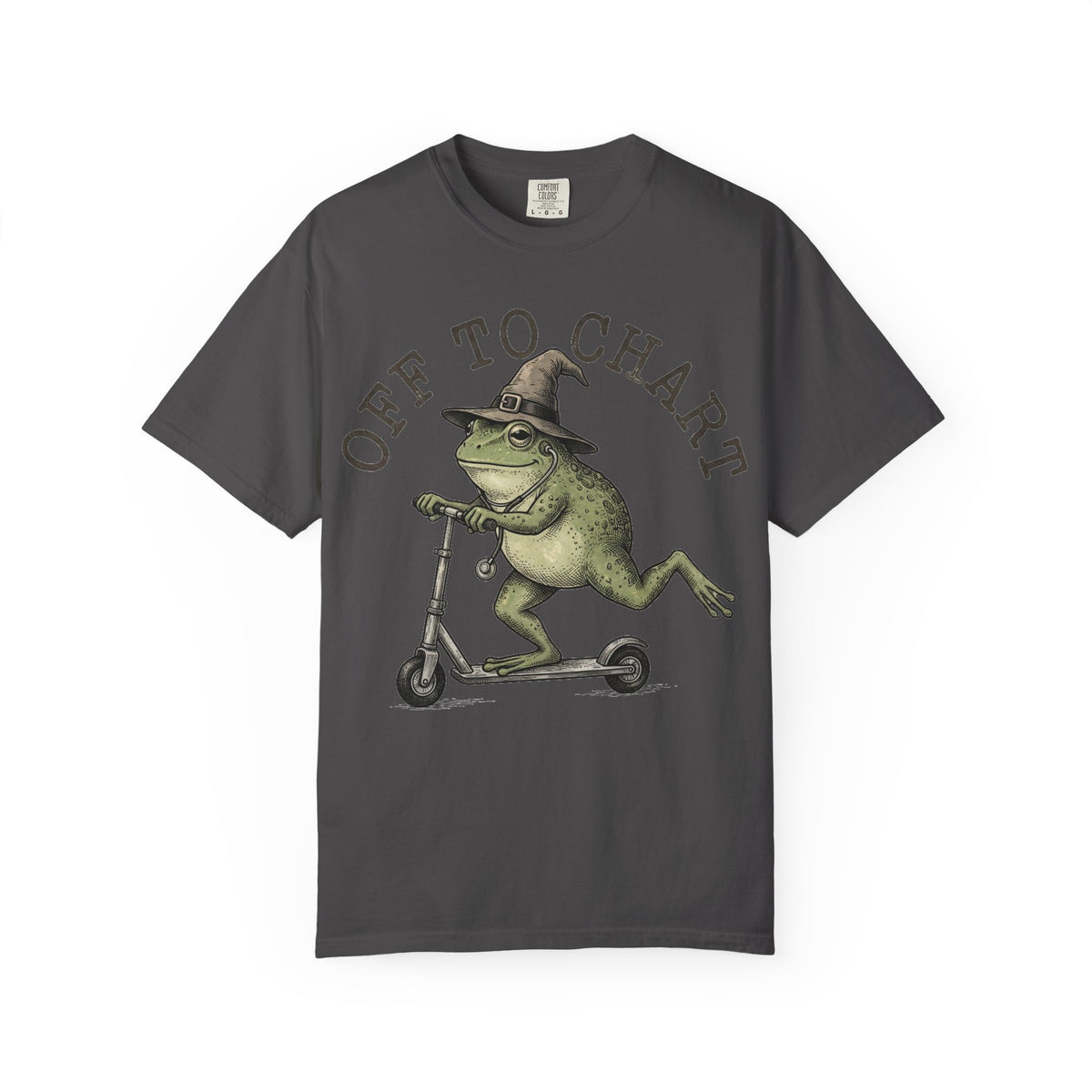 Off To Chart Bold Shirt, Engraved Frog Nurse Scooter Tee, Funny Night Shift Shirt, Nurse Gift