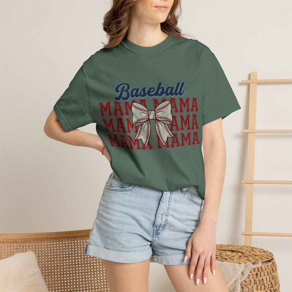 Baseball Mama Three Row Shirt, Varsity Repeat Mama Tee, Baseball Bow Mom Shirt, Little League Gift