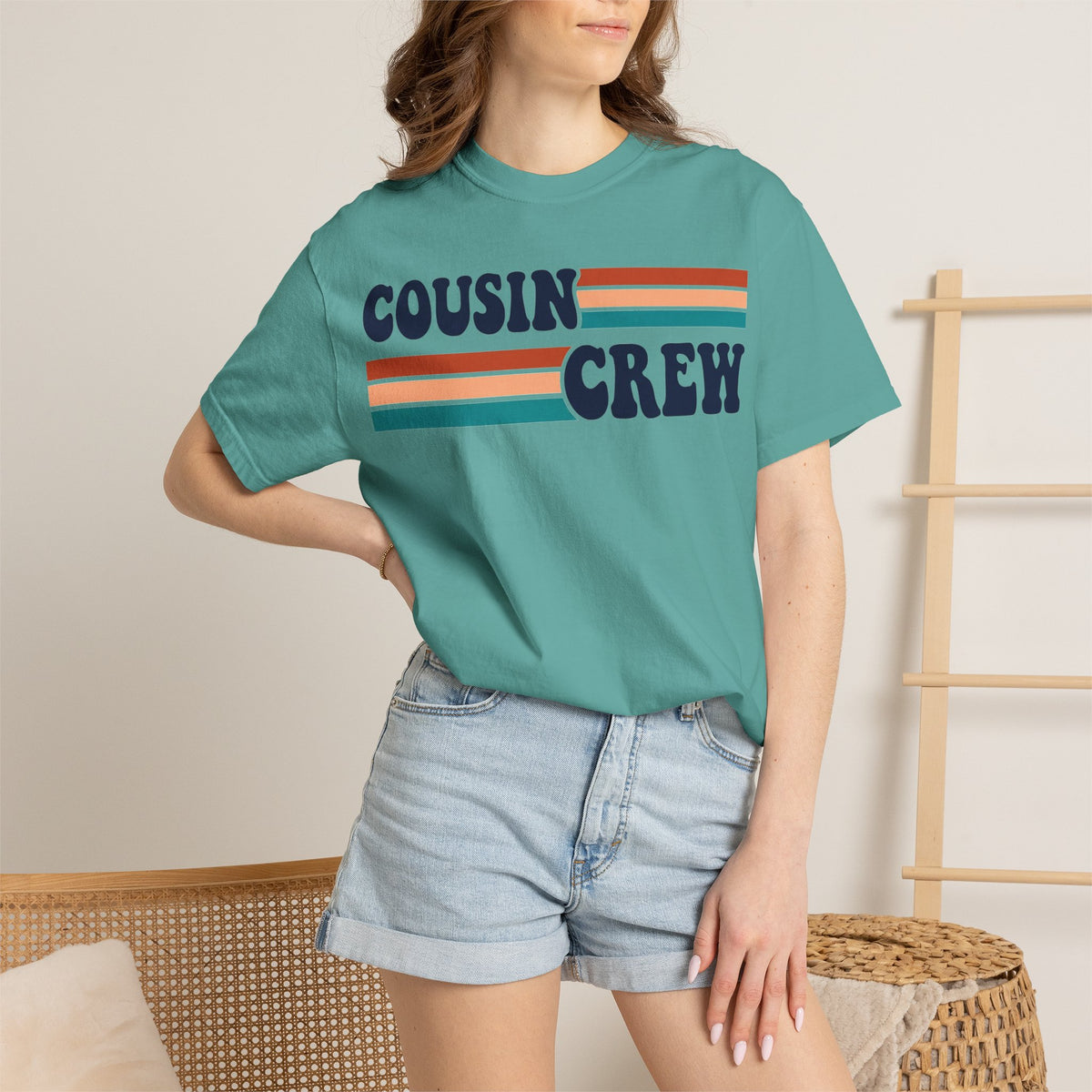 Cousin Crew Retro Stripe Shirt, Vintage Matching Family Tee, Cousin Reunion Shirt, Family Gift