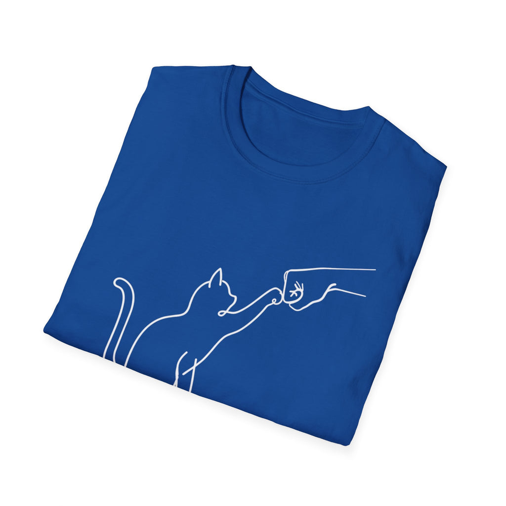 Cat Playing Shirt, Minimal Line Art Cat Tee, Cat Lover Gift