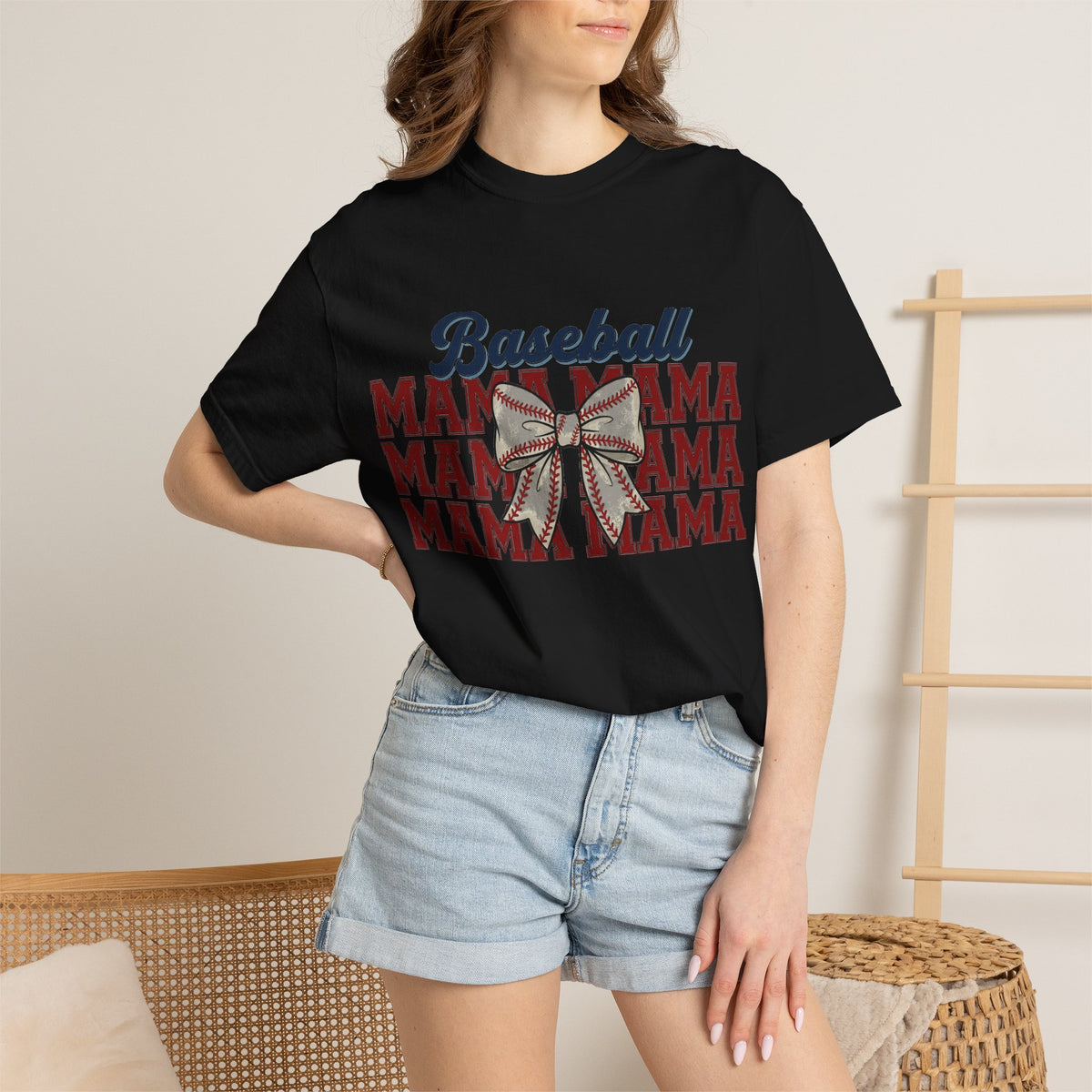 Baseball Mama Three Row Shirt, Varsity Repeat Mama Tee, Baseball Bow Mom Shirt, Little League Gift