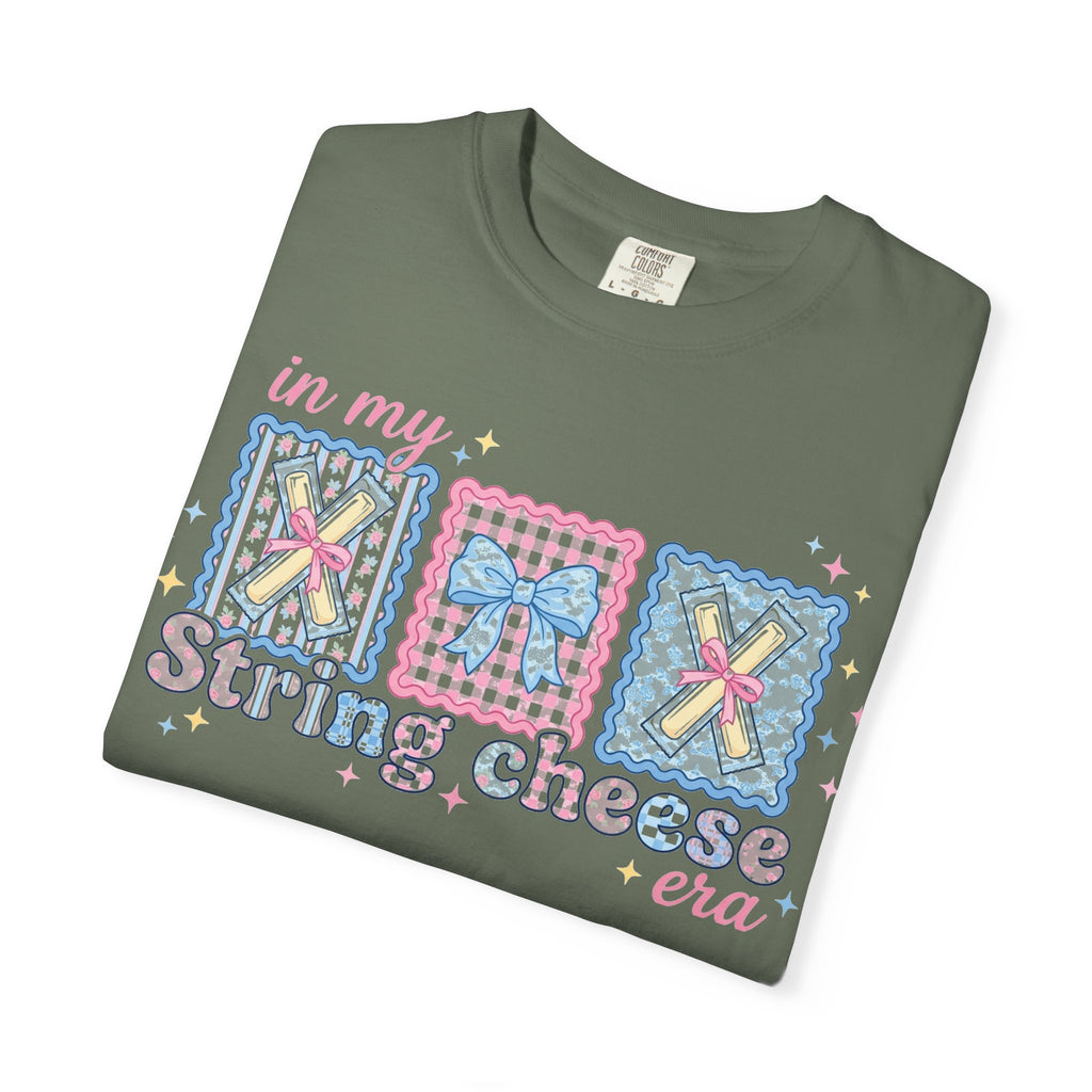 In My String Cheese Era Bow Shirt, Pastel Coquette Snack Tee, Funny Cheese Lover Shirt, Cute Gift