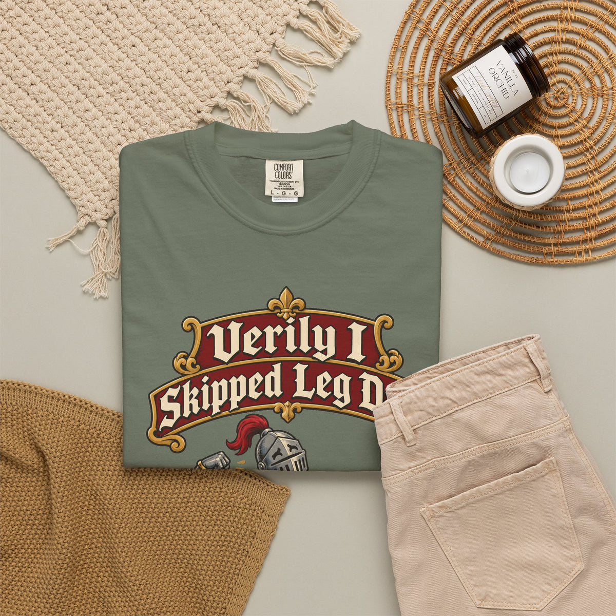 funny gym shirt Verily I Skipped Leg Day Shirt, Funny Graphic Shirt, Comfort Colors