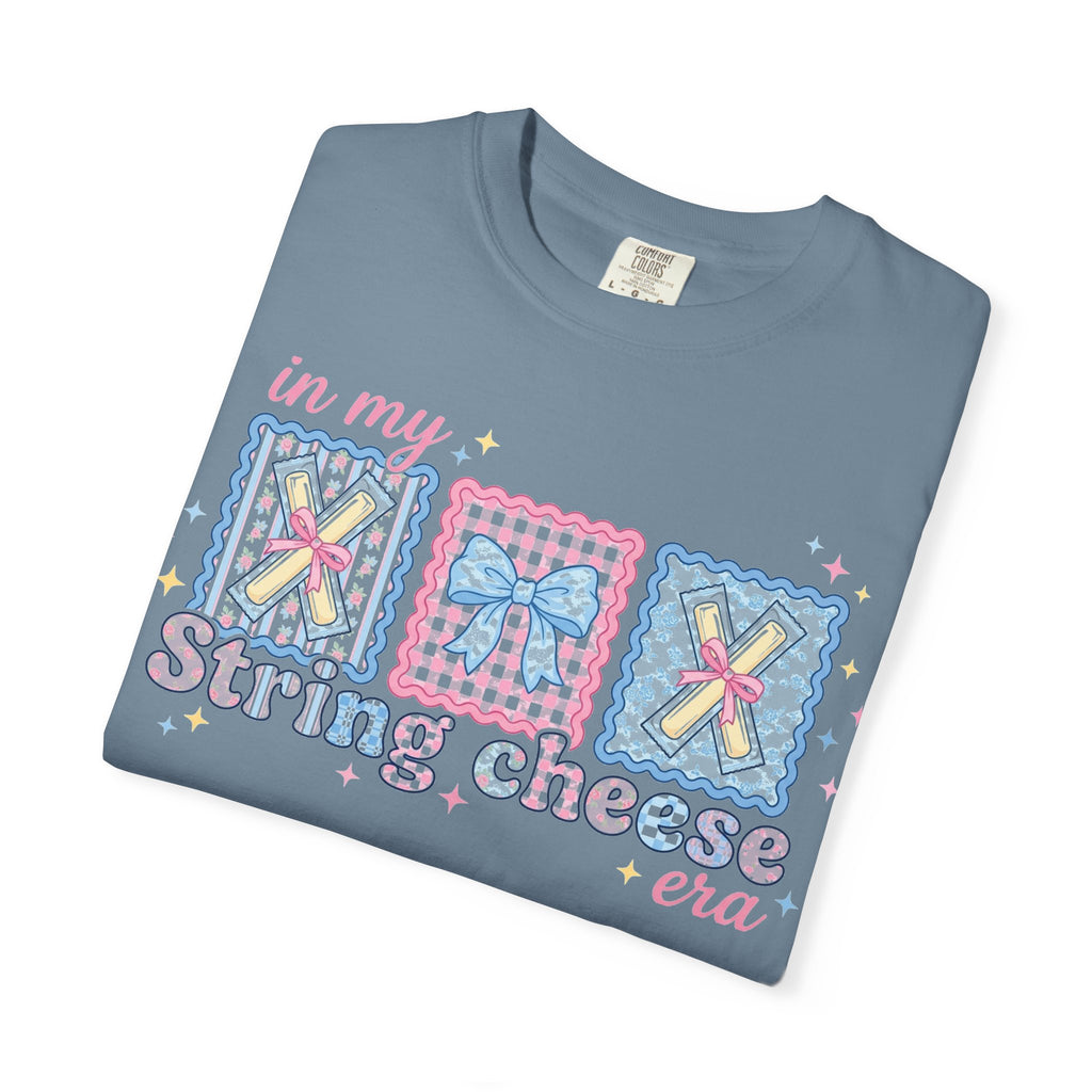 In My String Cheese Era Bow Shirt, Pastel Coquette Snack Tee, Funny Cheese Lover Shirt, Cute Gift