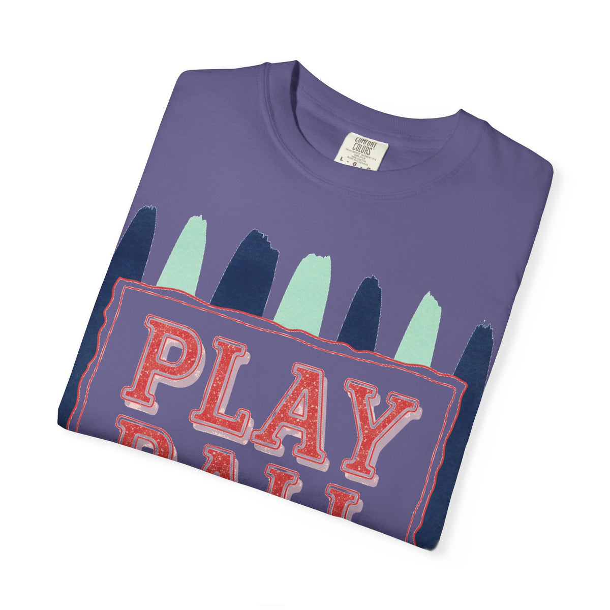 Play Ball Tall Stripe Shirt, Painted Baseball Panel Tee, Game Day Baseball Shirt, Sports Mom Gift