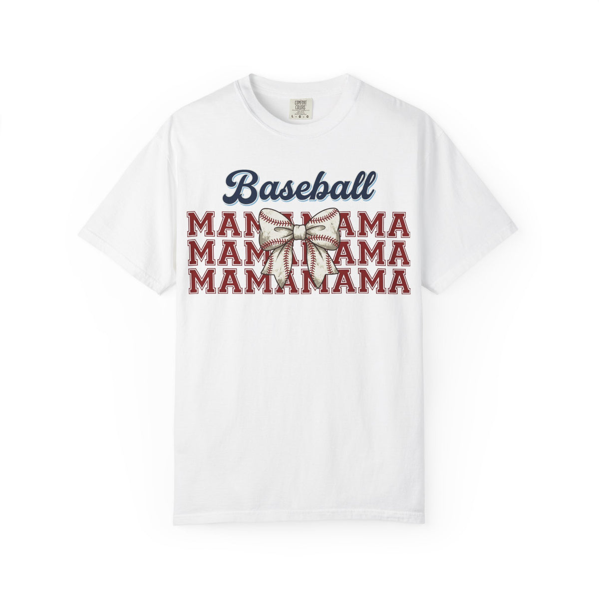 Baseball Mama Shirt, Stacked Varsity Mama Tee, Baseball Bow Mom Shirt, Game Day Baseball Mom Gift