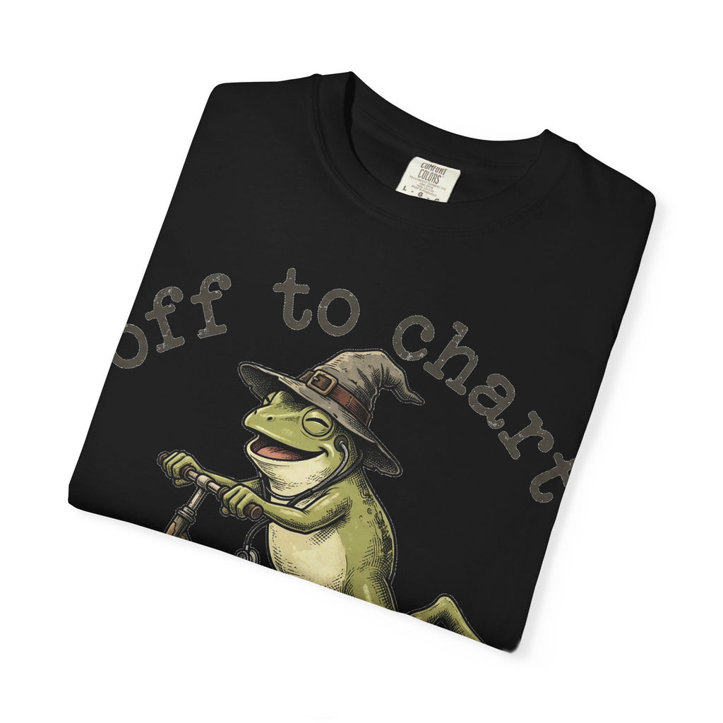 Off To Chart Grinning Frog Shirt, Nurse Frog Scooter Tee, Funny Charting Shirt, RN Gift