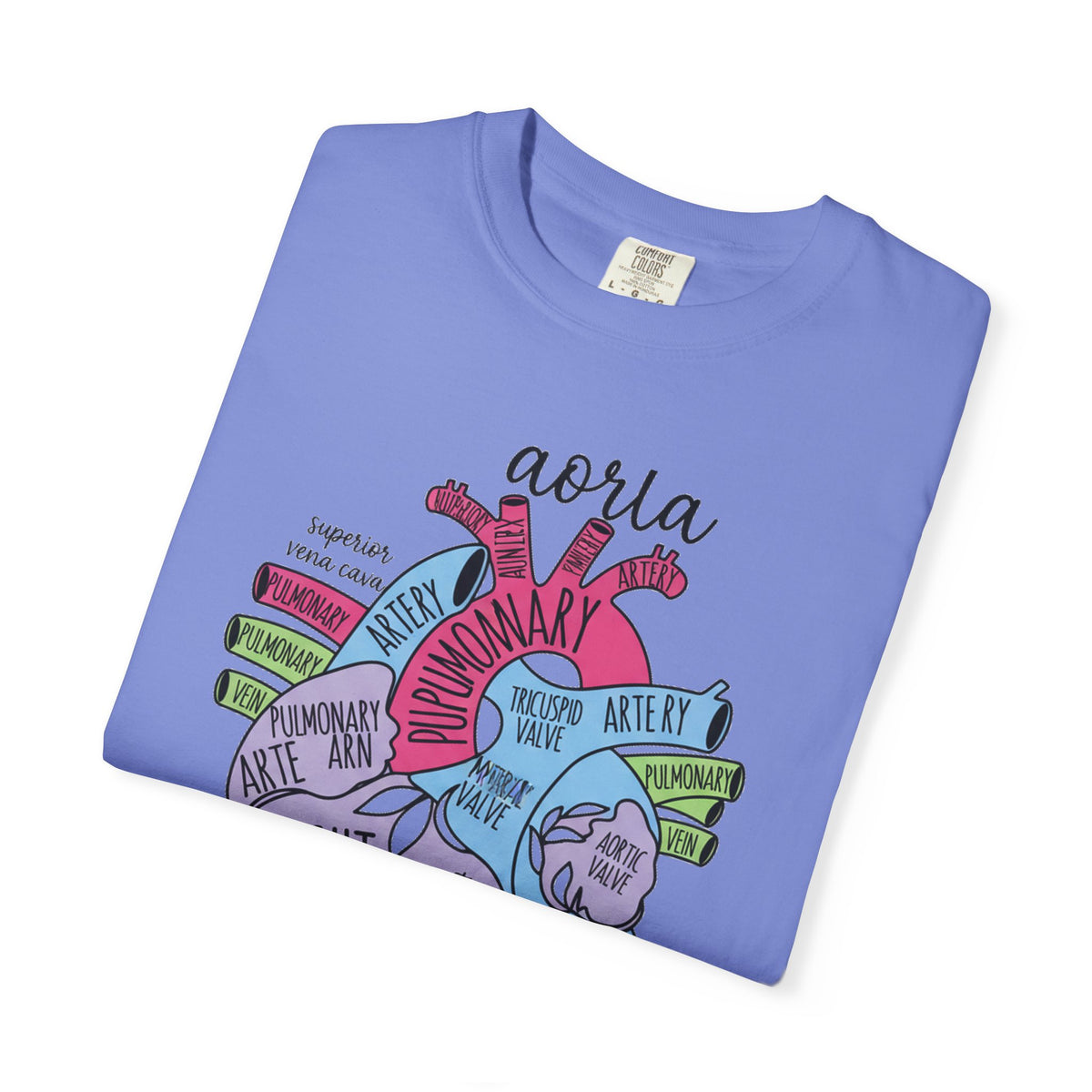 Labelled Heart Anatomy Shirt, Pastel Cardiac Diagram Tee, Nursing School Shirt, Cardiology Gift