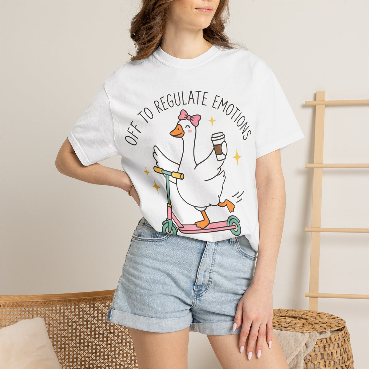 Off To Regulate Emotions Shirt, Funny Therapy Goose Scooter Tee, Mental Health Humor Shirt, Therapist Gift