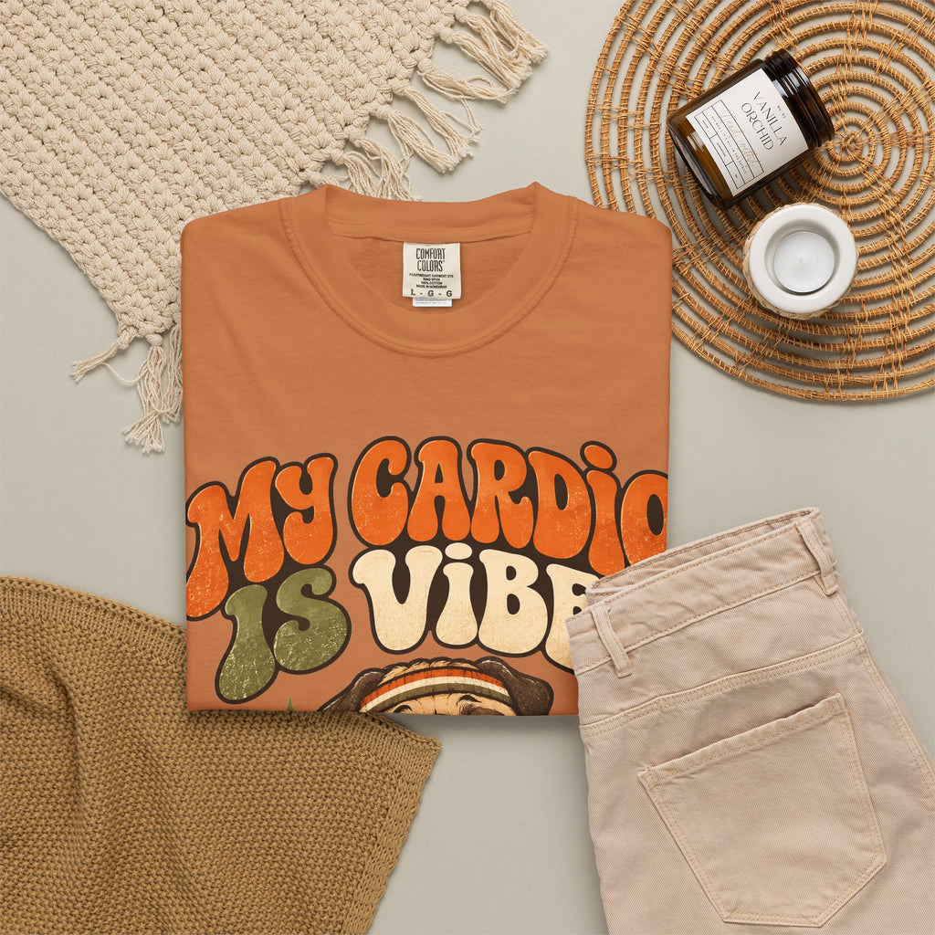 funny gym shirt My Cardio Is Vibes Shirt, Funny Graphic Shirt, Comfort Colors
