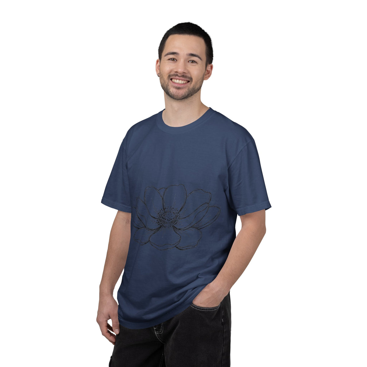 Anemone Flower Line Art Shirt, Minimal Botanical Drawing Tee, Single Bloom Shirt, Plant Lover Gift