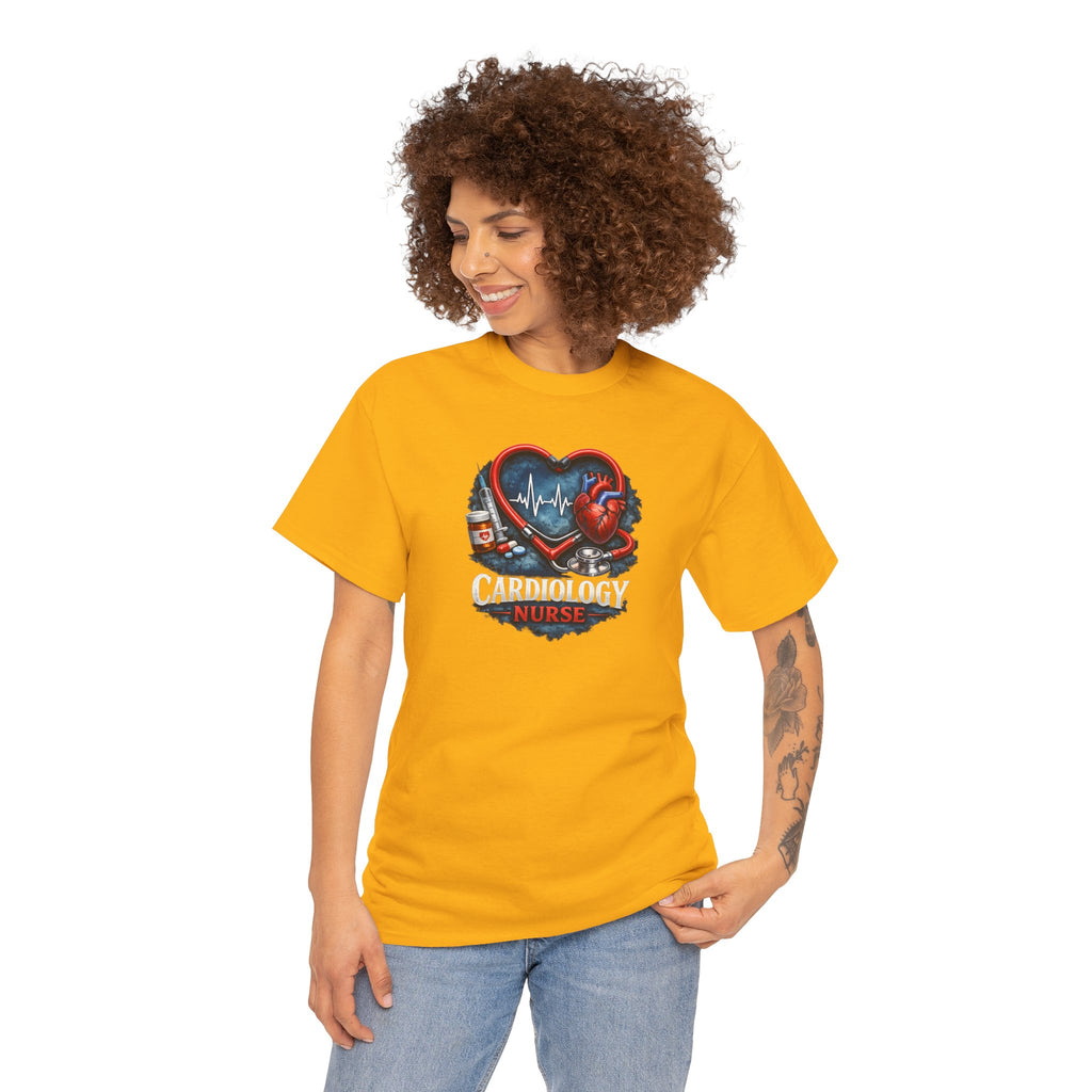 Cardiology Nurse T-Shirt — Heartbeat Stethoscope Design