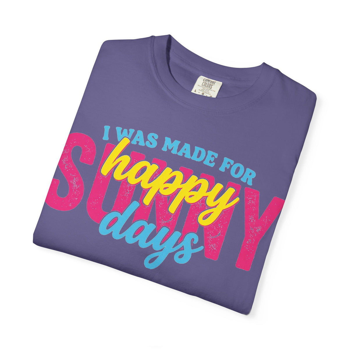 Happy Sunny Days Wide Shirt, Retro Layered Type Summer Tee, Bright Vacation Shirt, Summer Gift
