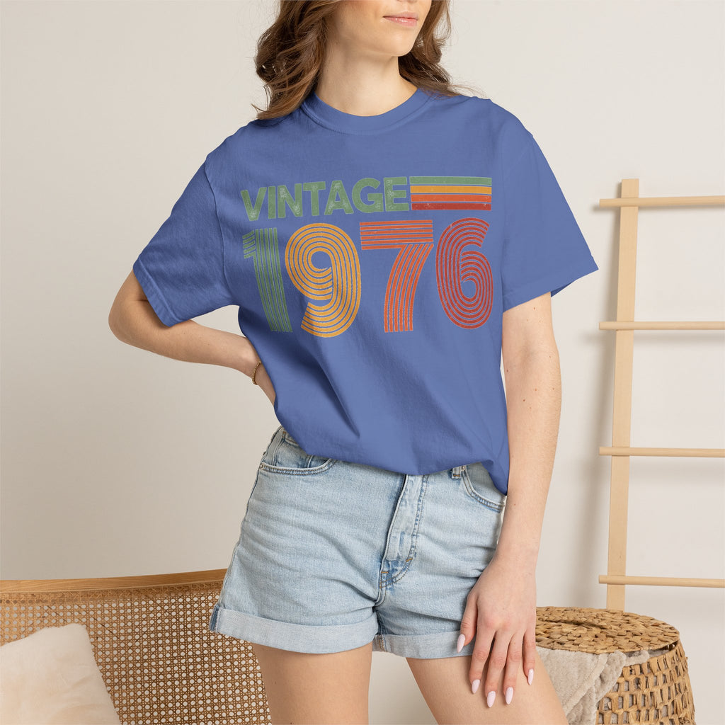 Vintage 1976 Classic Shirt, Seventies Stripe Birthday Tee, Born In 1976 Shirt, 50th Birthday Gift