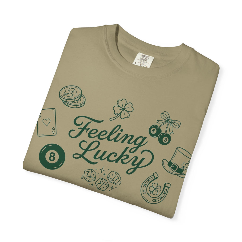 Feeling Lucky Shirt, St Patricks Day Charms Tee, Green Clover Dice Shirt, Lucky Charm Gift