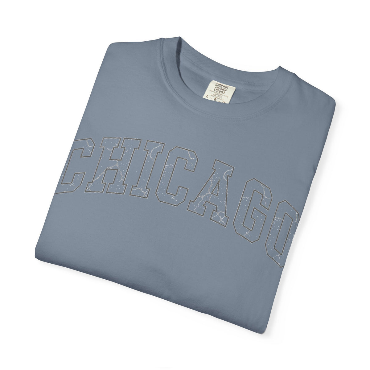 Chicago Outline Varsity Shirt, Minimal Distressed Chicago Tee, Windy City Shirt, Chicago Gift