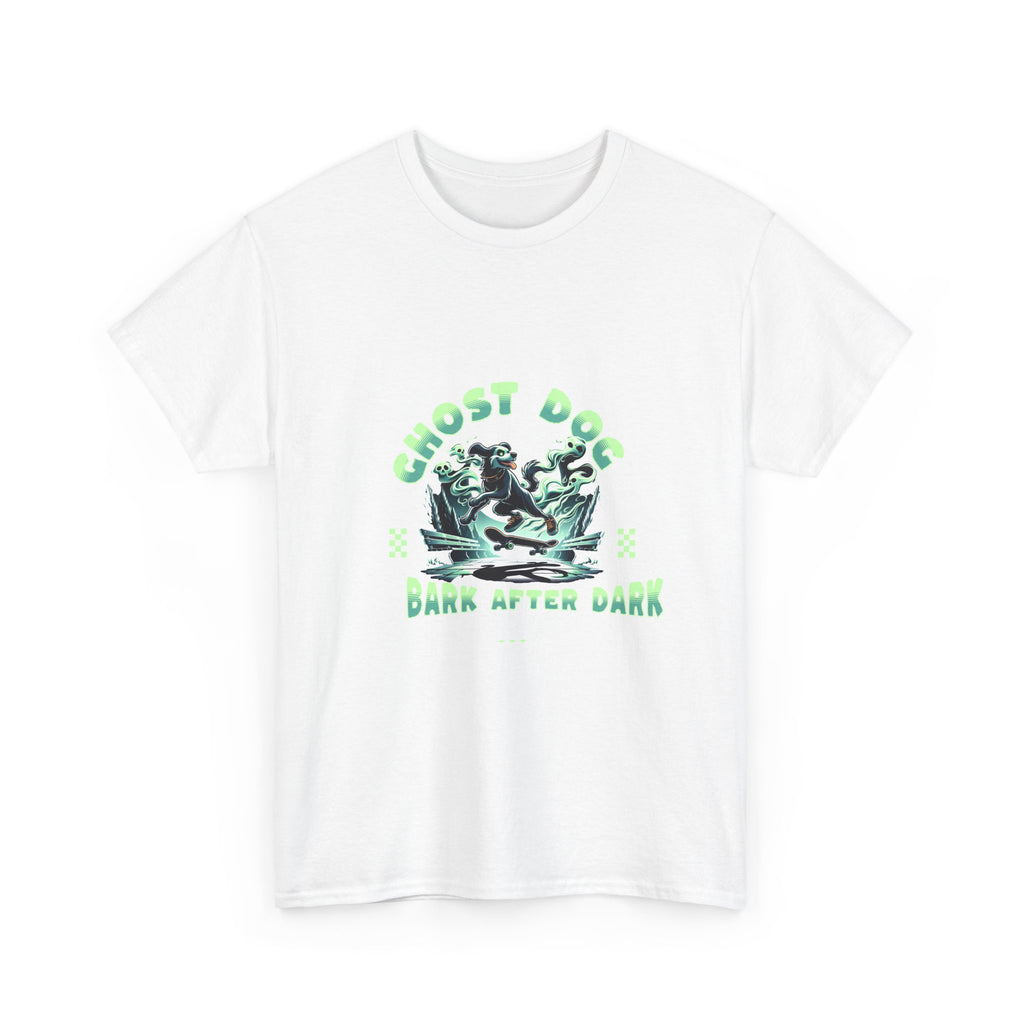 Bark After Dark Ghost Dog T-Shirt | Funny Skateboarding Pup Tee