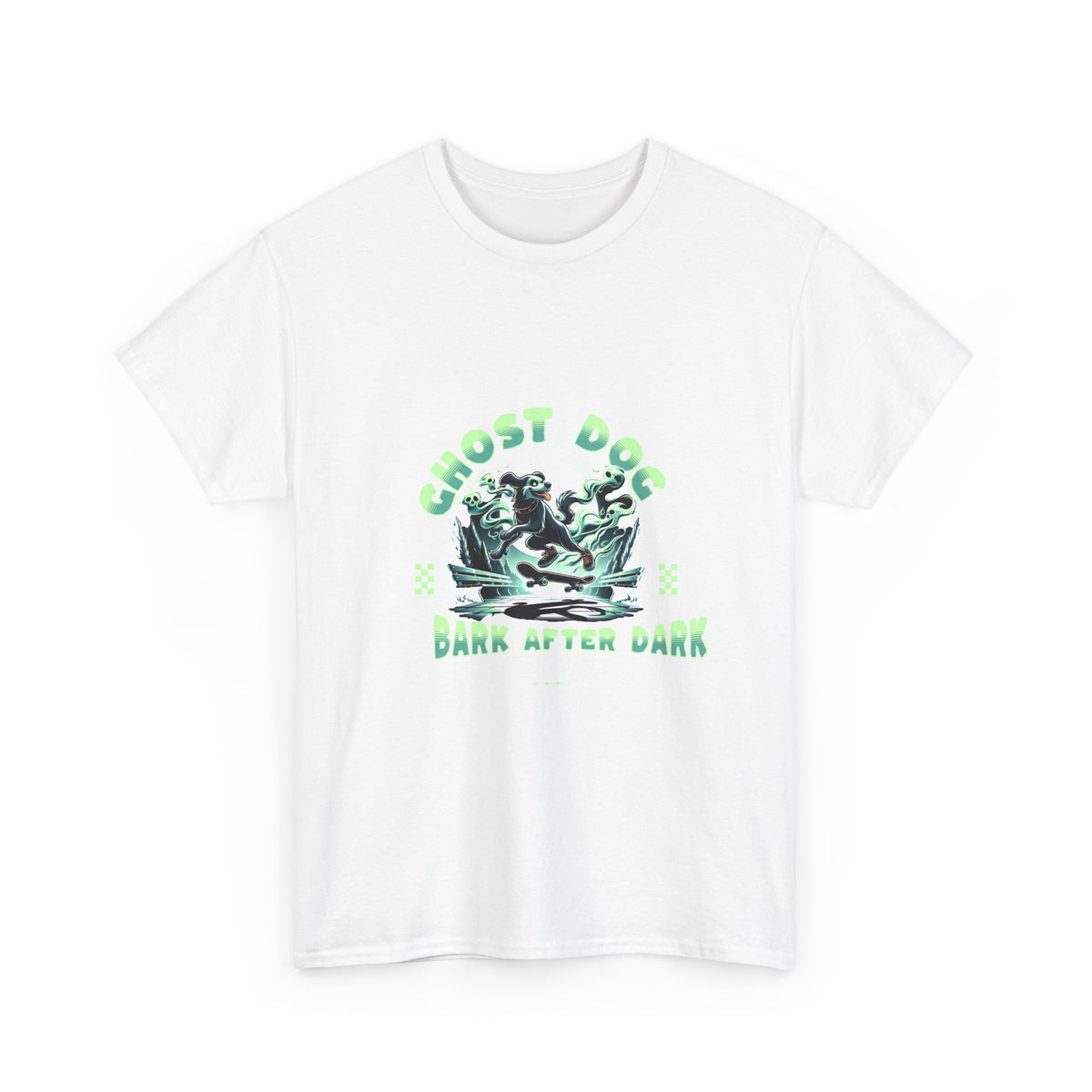 Bark After Dark Ghost Dog T-Shirt | Funny Skateboarding Pup Tee