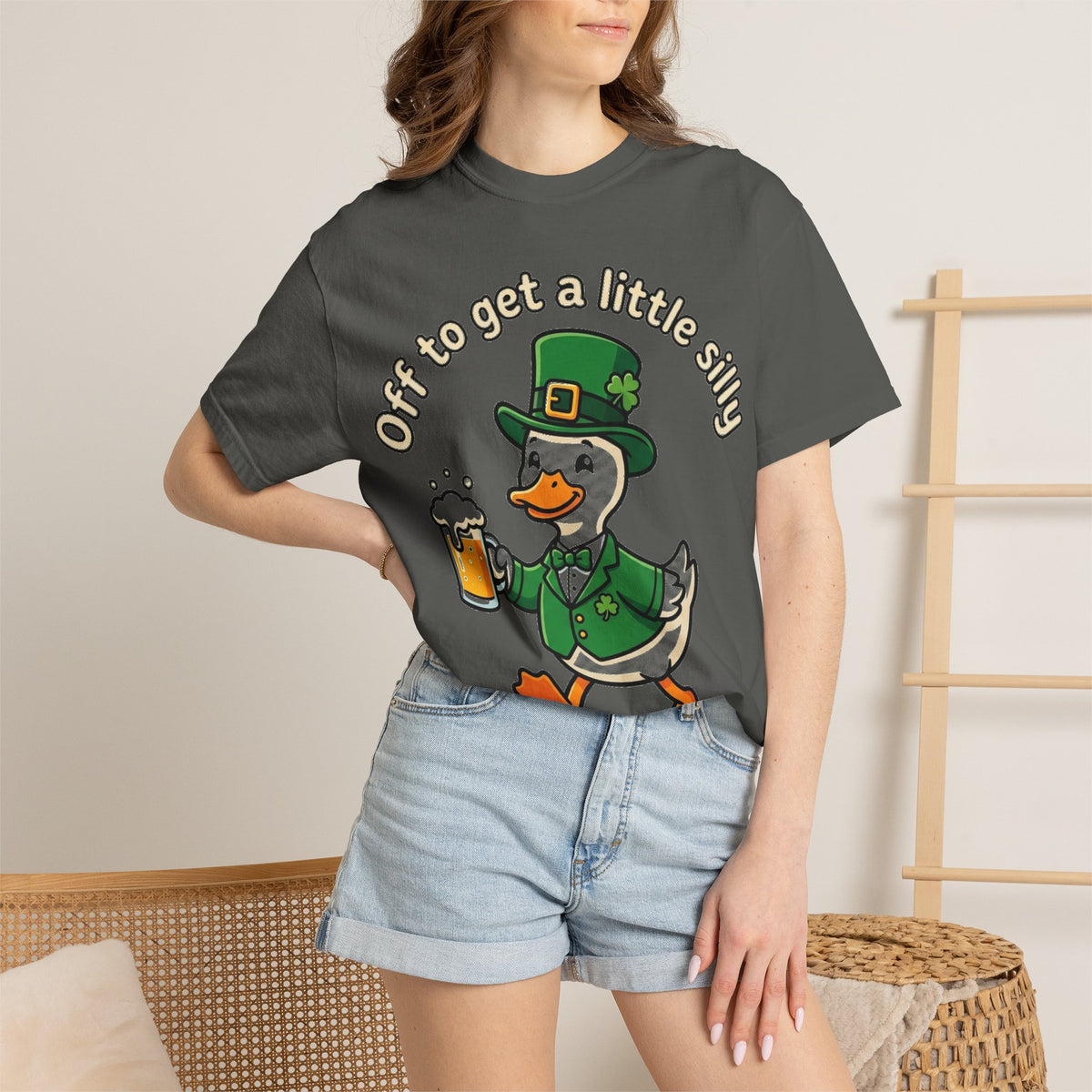 Off To Get A Little Silly Bold Shirt, Leprechaun Duck Beer Tee, Funny St Patricks Day Shirt, Irish Gift