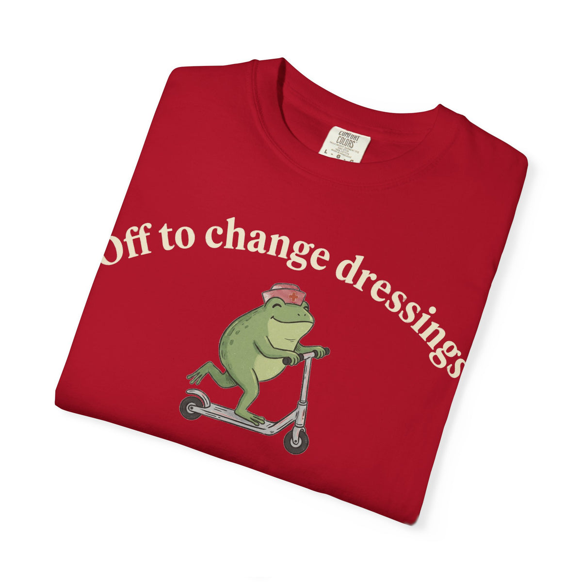 Off To Change Dressings Wide Shirt, Nurse Frog On A Scooter Tee, Funny Wound Care Shirt, RN Gift