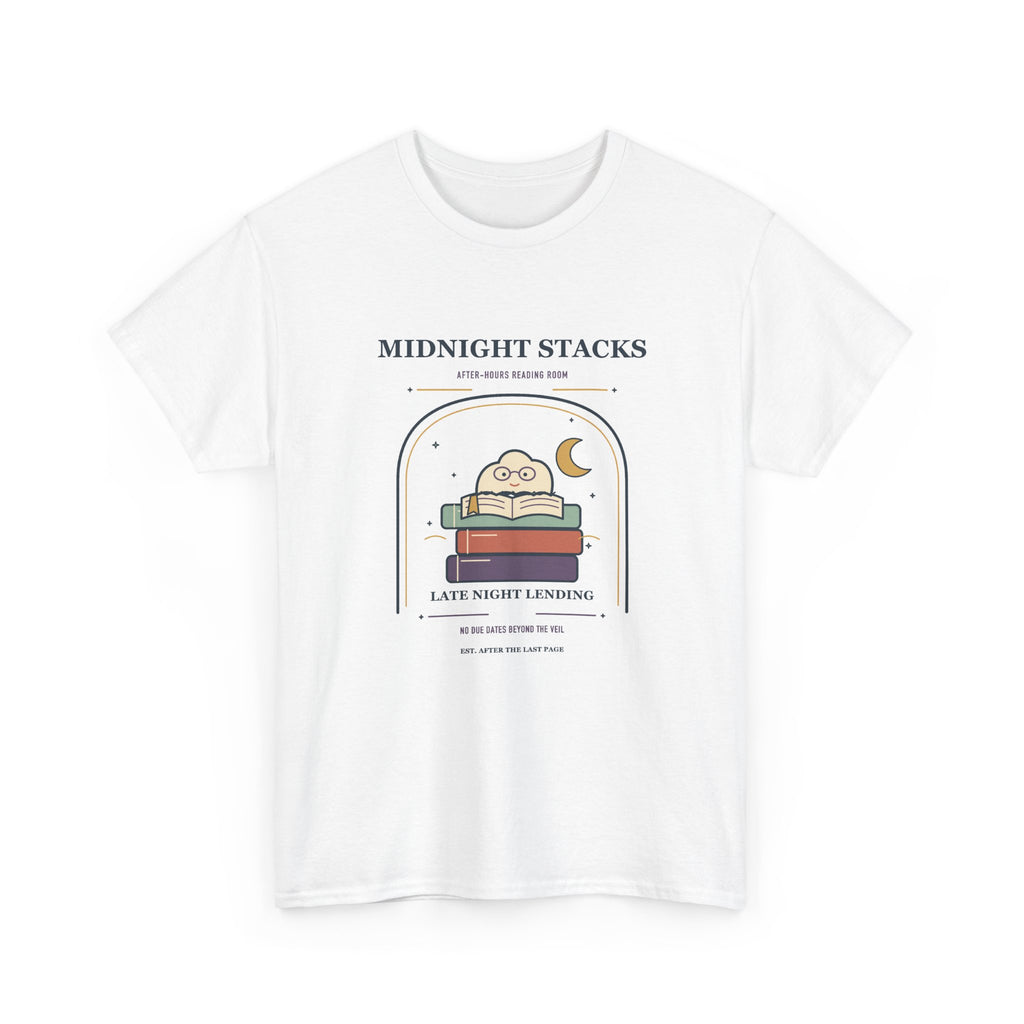 Midnight Stacks Ghost Librarian T-Shirt — After Hours Reading Room