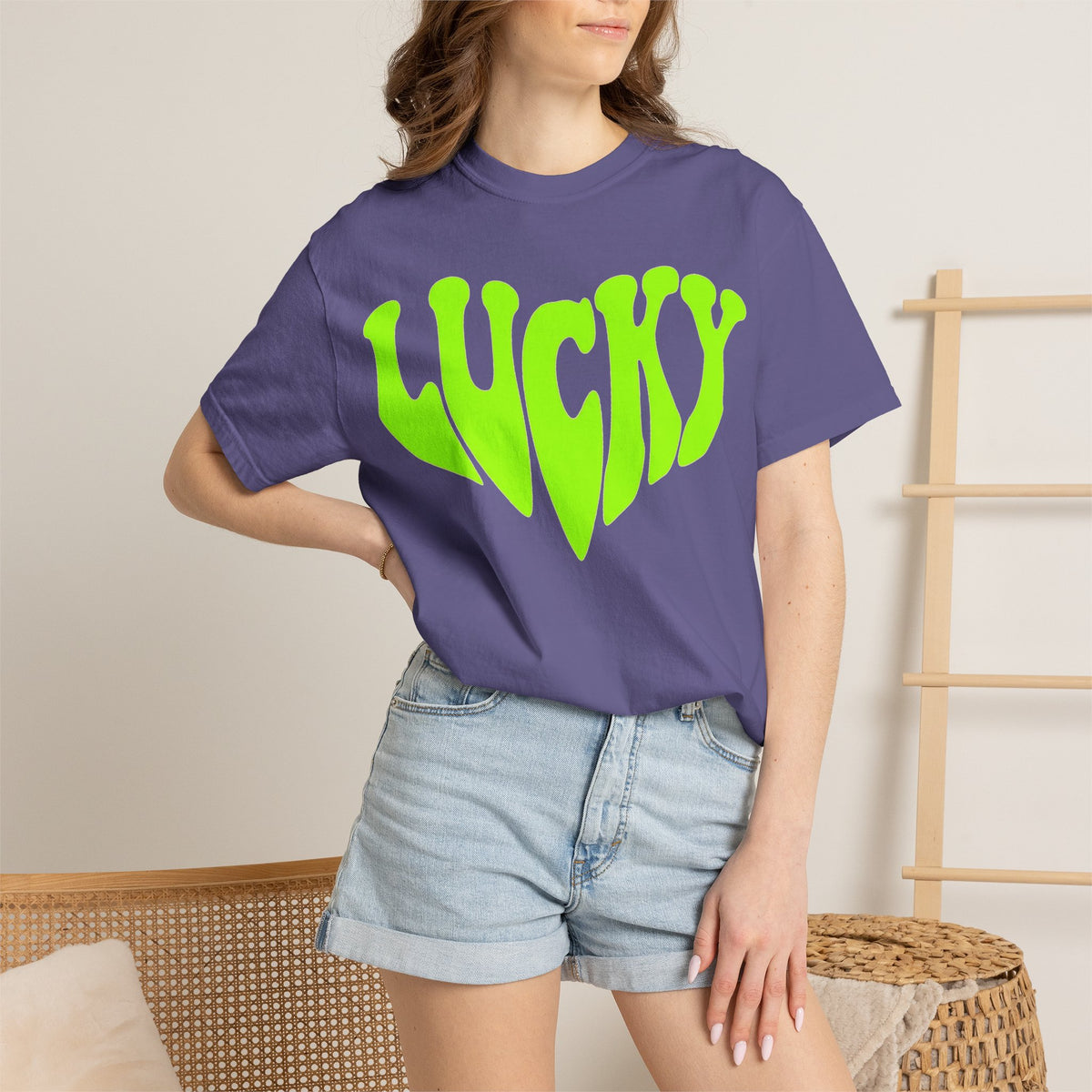 Lucky Melting Letters Shirt, Neon Green Trippy Tee, Psychedelic St Patricks Shirt, Festival Gift