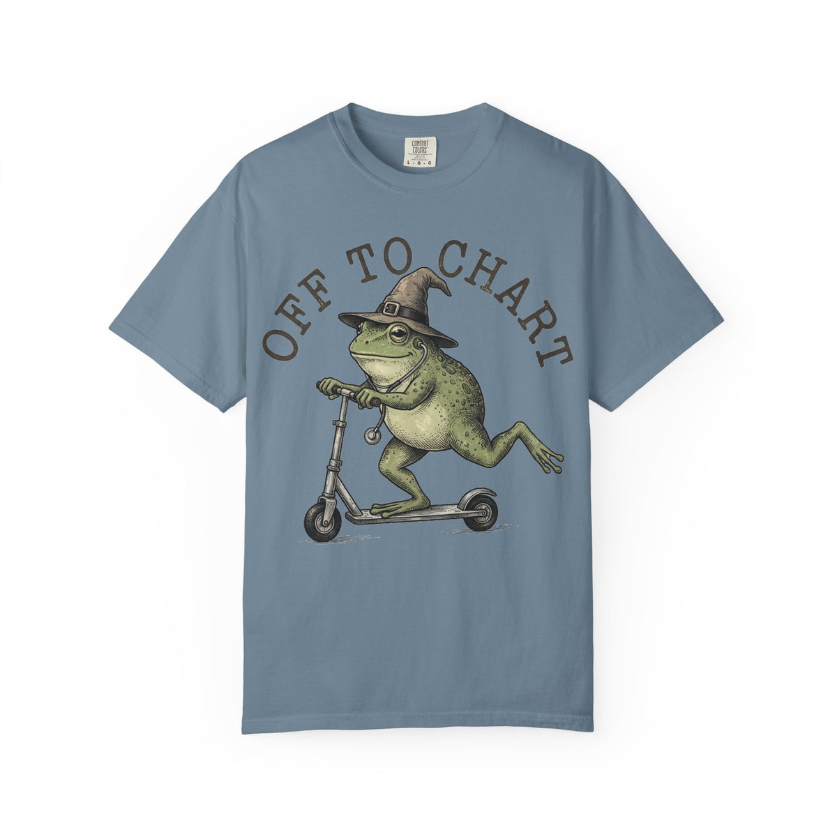 Off To Chart Bold Shirt, Engraved Frog Nurse Scooter Tee, Funny Night Shift Shirt, Nurse Gift