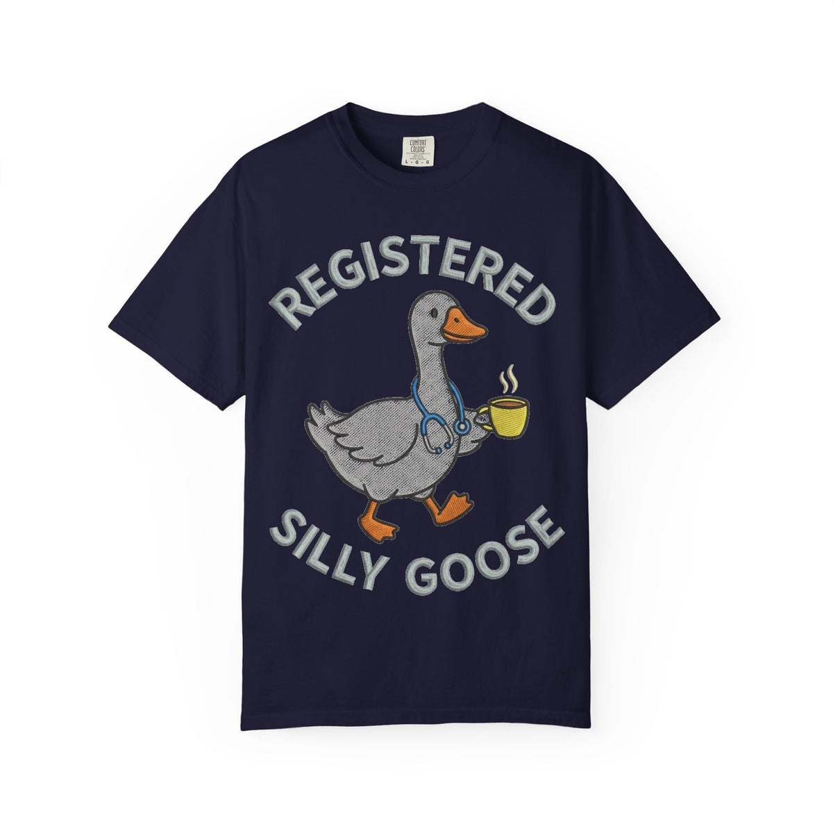 Registered Silly Goose Shirt, Faux Embroidery Nurse Goose Tee, Funny RN Shirt, Nurse Gift