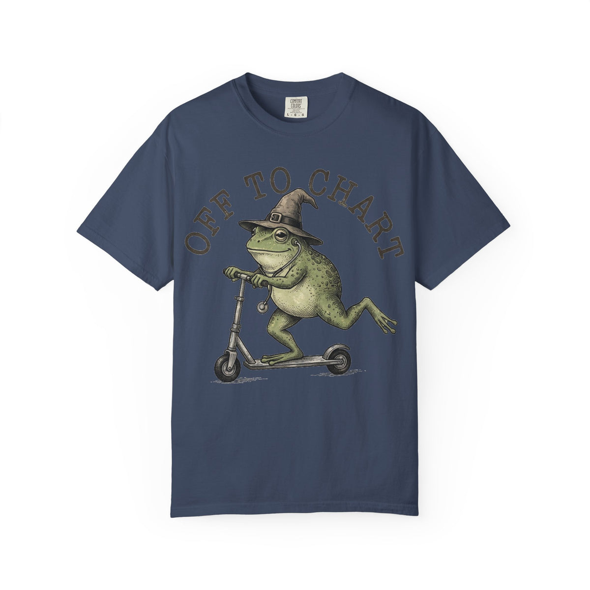 Off To Chart Bold Shirt, Engraved Frog Nurse Scooter Tee, Funny Night Shift Shirt, Nurse Gift
