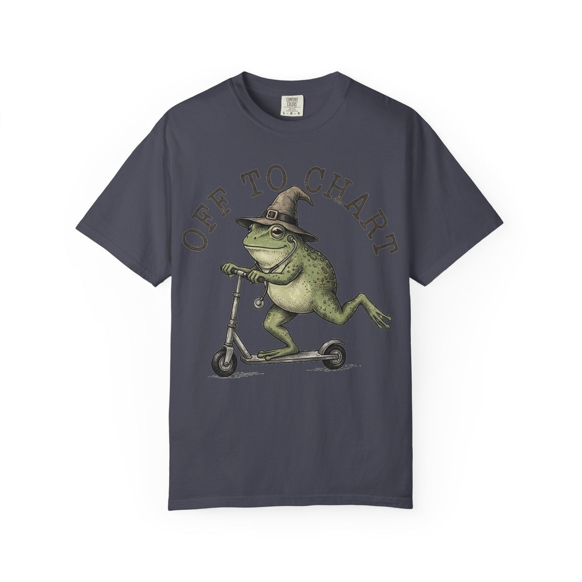 Off To Chart Bold Shirt, Engraved Frog Nurse Scooter Tee, Funny Night Shift Shirt, Nurse Gift