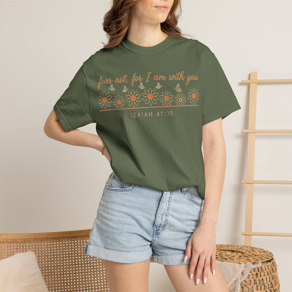 Fear Not For I Am With You Shirt, Isaiah 41:10 Daisy Tee, Christian Bible Verse Shirt, Faith Gift