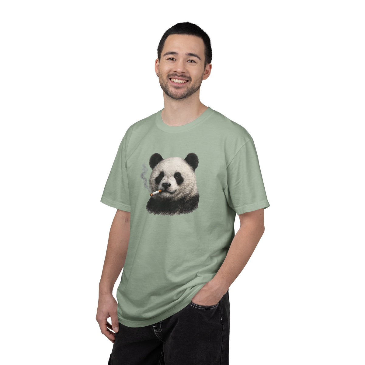 Smoky Panda Tee — Graphic Panda Smoking Design T-Shirt