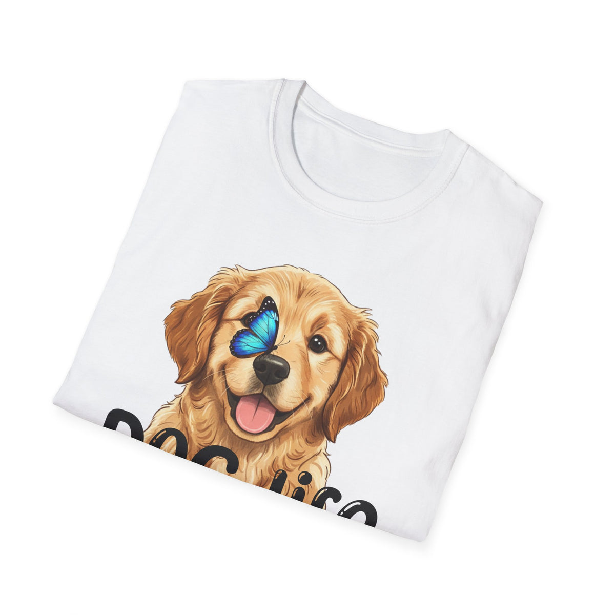 Dog Life T-Shirt – Golden Retriever with Butterfly Graphic