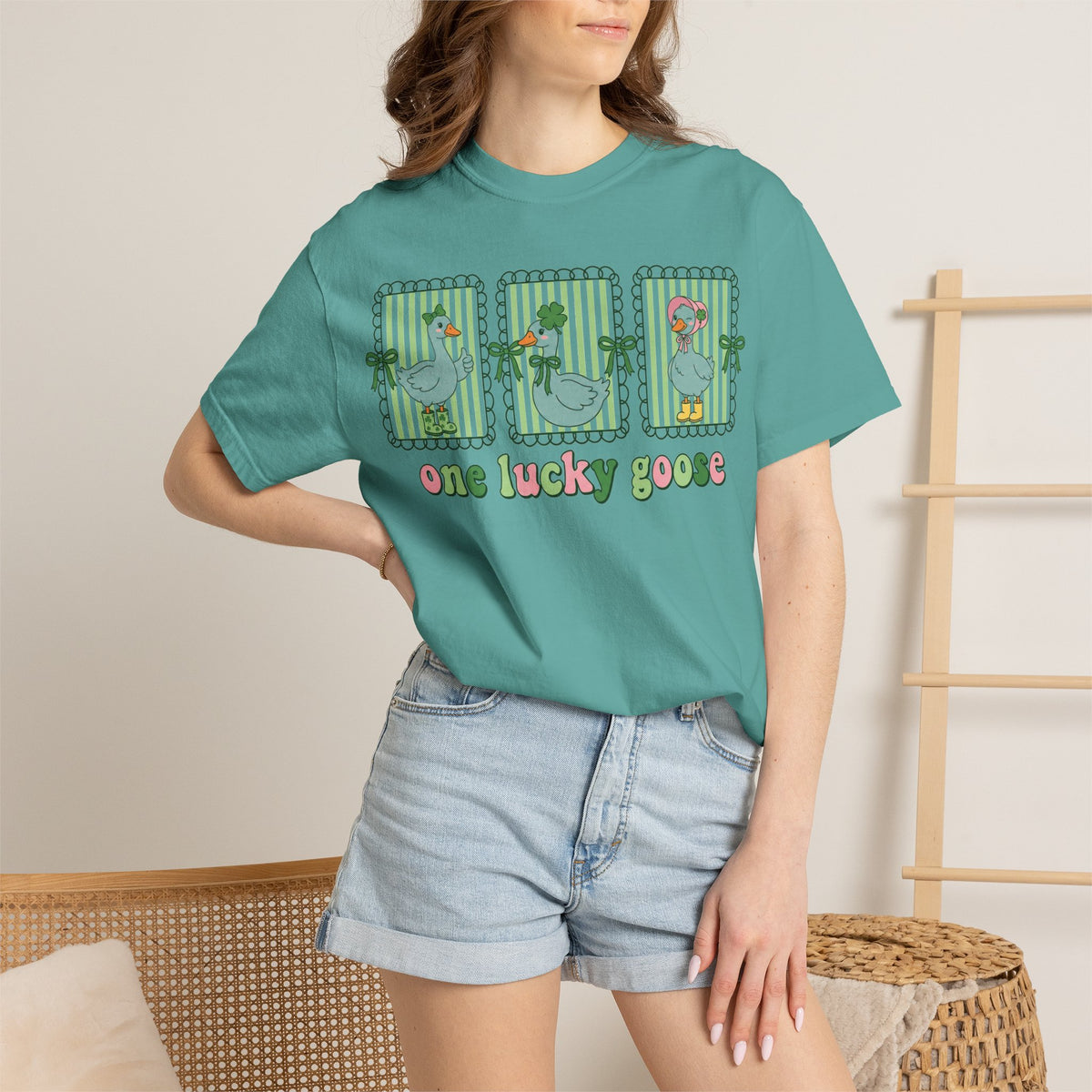 One Lucky Goose Shirt, St Patricks Day Goose Trio Tee, Funny Irish Shirt, Shamrock Gift