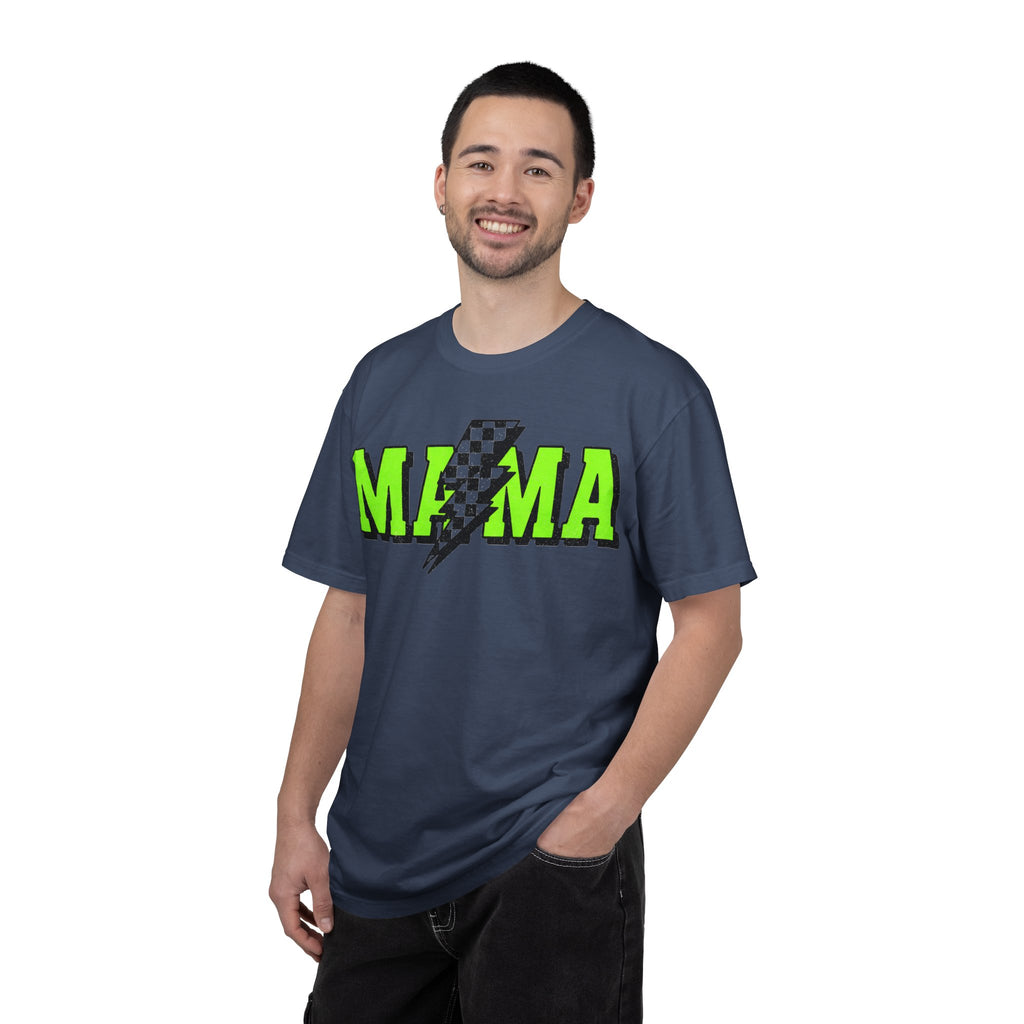 Mama Checkered Bolt Shirt, Green Lightning Mom Tee, Edgy Mama Shirt, Mothers Day Gift