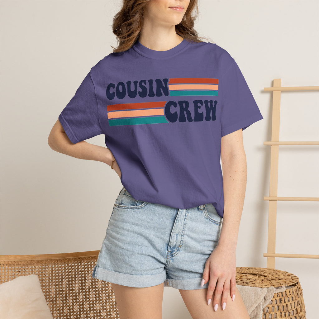 Cousin Crew Retro Stripe Shirt, Vintage Matching Family Tee, Cousin Reunion Shirt, Family Gift