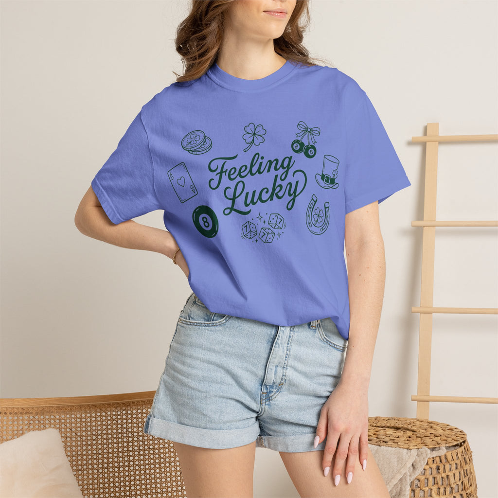 Feeling Lucky Shirt, St Patricks Day Charms Tee, Green Clover Dice Shirt, Lucky Charm Gift