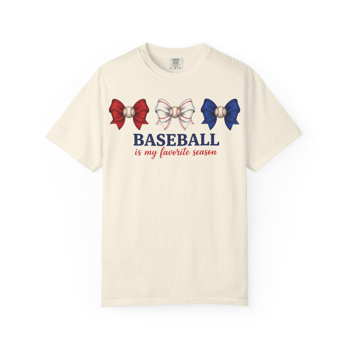 Baseball Is My Favorite Season Shirt, Red White Blue Bows Tee, Baseball Mama Shirt, Opening Day Gift