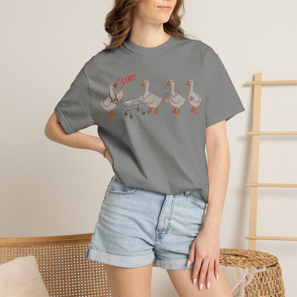 Nurse Goose Squad Stat Shirt, Funny ER Geese Tee, Night Shift Nurse Shirt, RN Team Gift