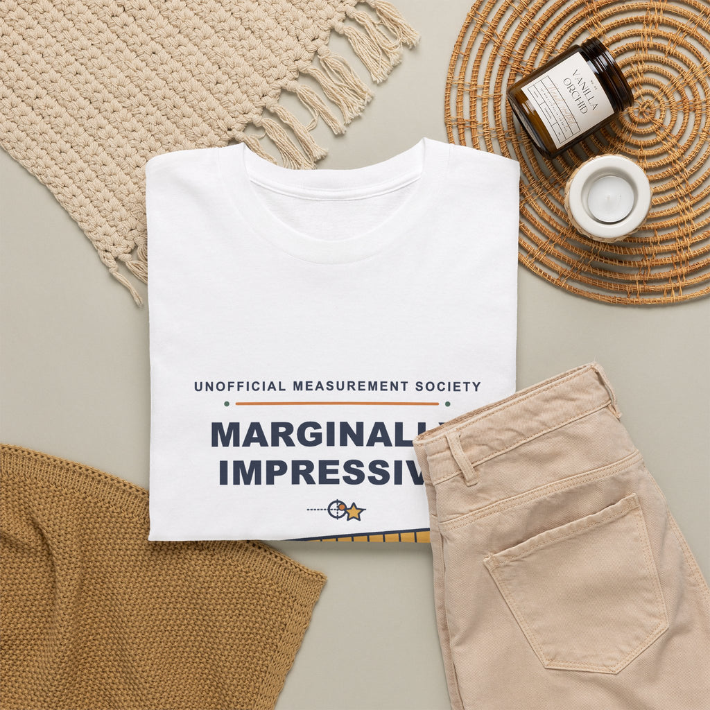 Marginally Impressive Tee — Certified Near Enough, Funny Ruler Shirt