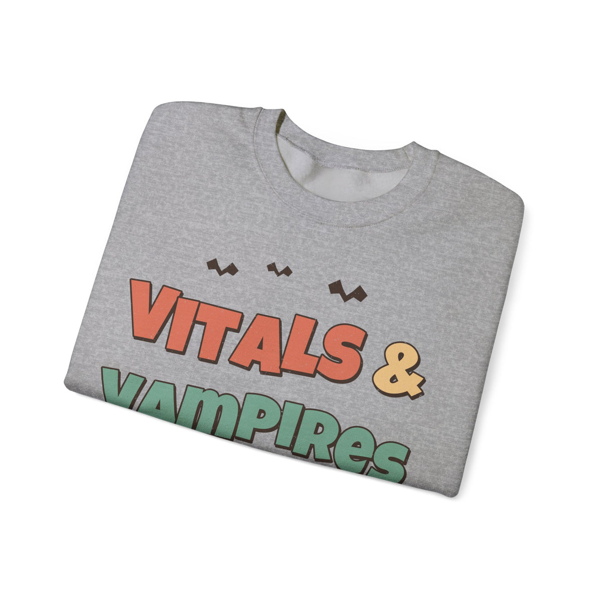 Nurse Halloween Sweatshirt Vitals & Vampires | Retro Nurse Halloween Sweatshirt | ER ICU Nurse Gift | Halloween 2026
