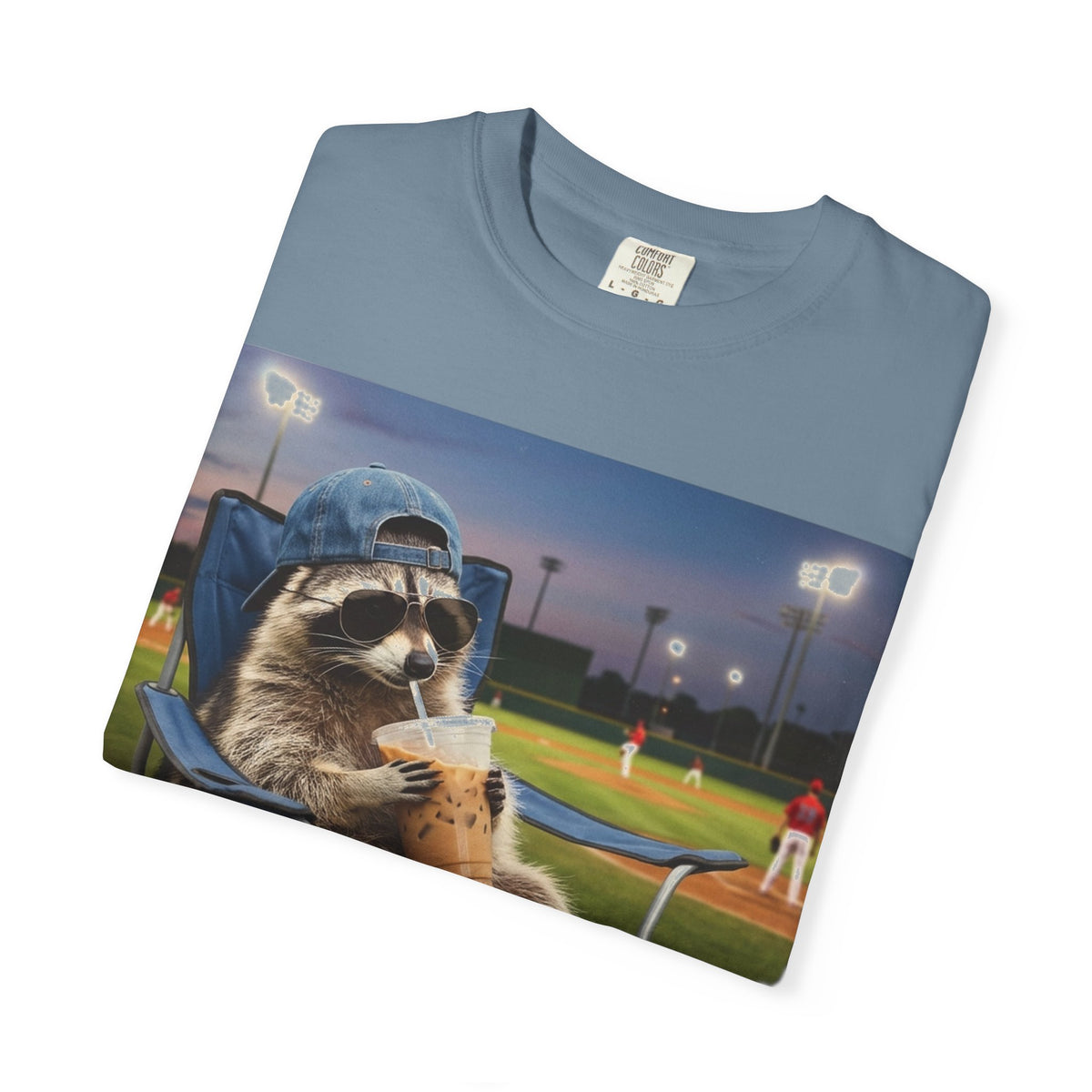 I Live Here Now Baseball Raccoon Shirt, Funny Sports Parent Tee, Iced Coffee Raccoon Shirt, Baseball Mom Gift