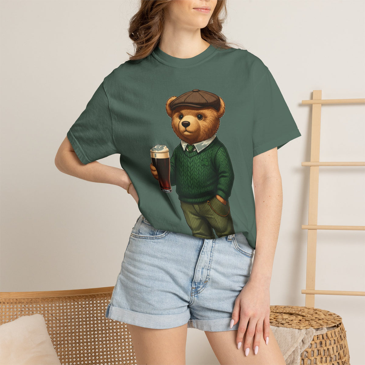 Irish Teddy Bear Pint Shirt, Shamrock Sweater Bear Tee, St Patricks Day Pub Shirt, Irish Gift