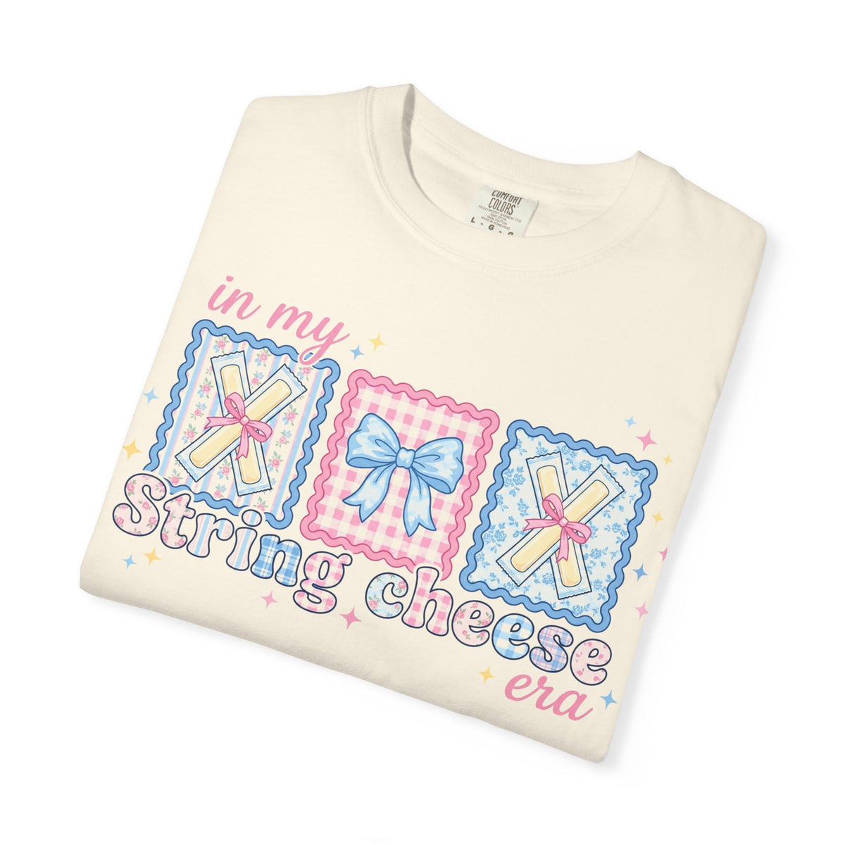 In My String Cheese Era Bow Shirt, Pastel Coquette Snack Tee, Funny Cheese Lover Shirt, Cute Gift