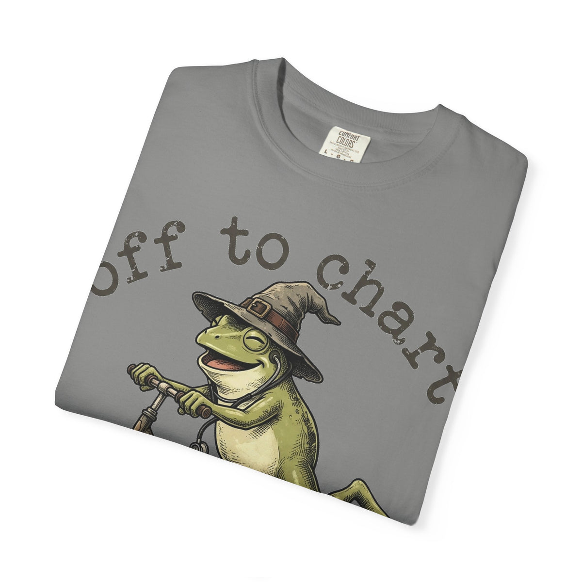 Off To Chart Grinning Frog Shirt, Nurse Frog Scooter Tee, Funny Charting Shirt, RN Gift