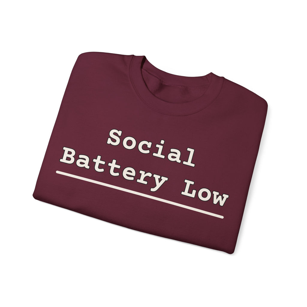 Introvert Sweatshirts For Men Social Battery Low | Funny Introvert Sweatshirt | Sarcastic Quote Sweatshirt | Gift